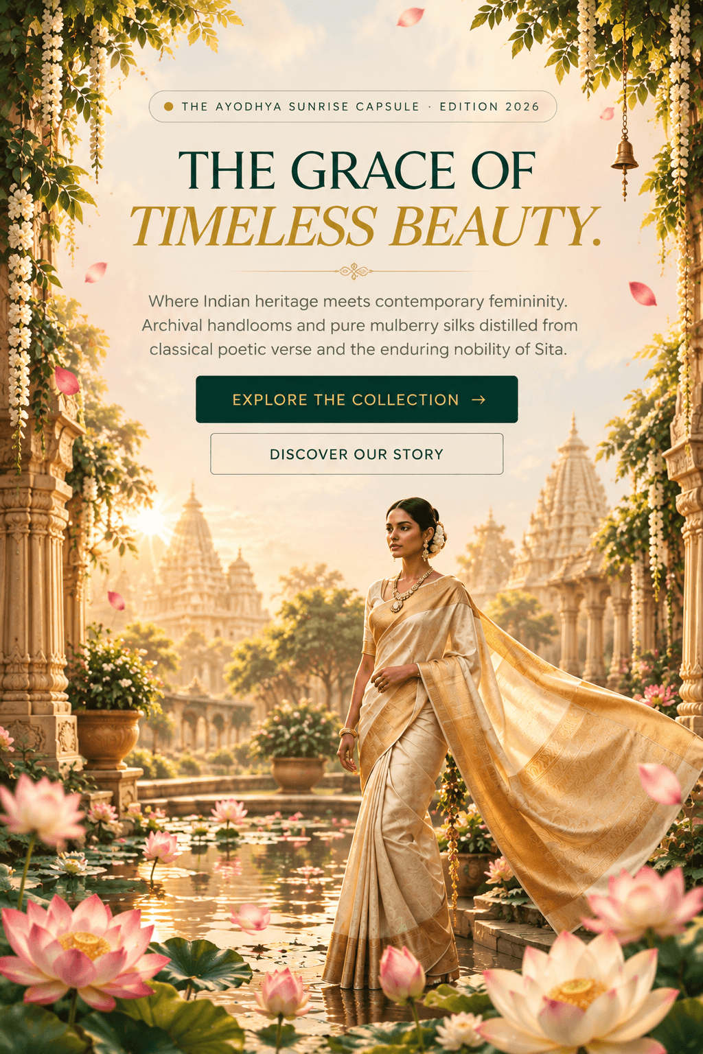 The Grace of Timeless Beauty - Dhara Hero Banner Mobile