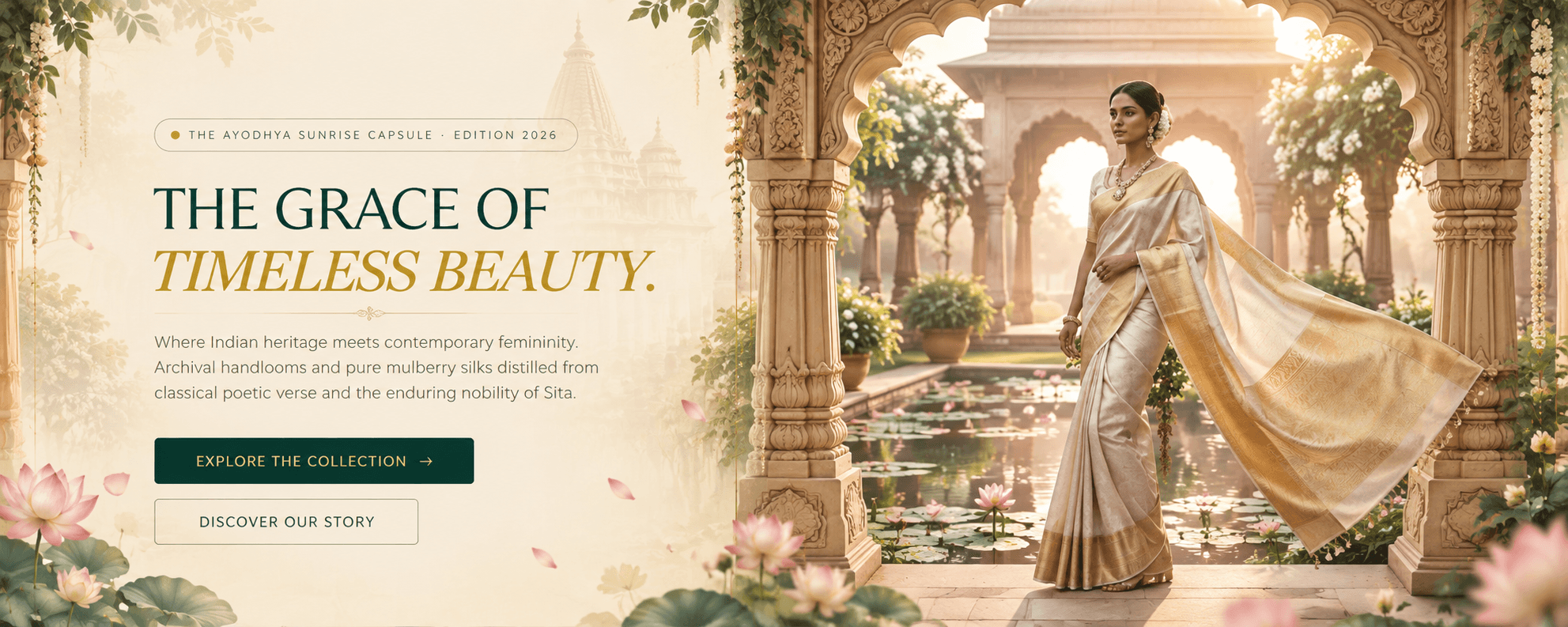 The Grace of Timeless Beauty - Dhara Hero Banner Desktop